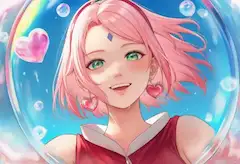 NARUTO【春野サクラ】のシャボン玉画像