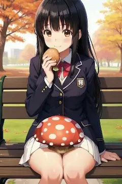 習作　きのこを食べる