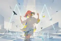 水面に舞う光の凧