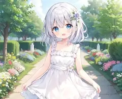 お花畑と少女