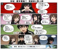 新城　優争奪戦①　「演劇部と陸上部」
