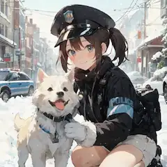 雪中パトロール