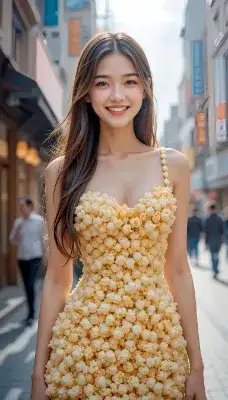 ポップコーンドレスを食べる君