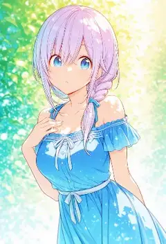 青いドレスの少女と森のささやき