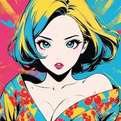 鮮やかな髪の美女