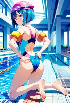 青の姿が水の境目にそっと寄る