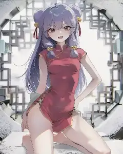 雪の楼閣に立つ紅の少女
