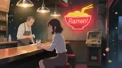 深夜のラーメンカウンター