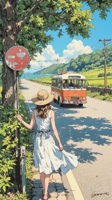 夏色バス／スマホ壁紙アーカイブ