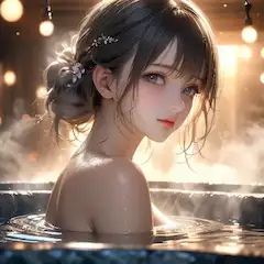 湯気に包まれた美少女