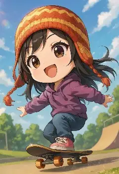 笑顔が跳ねるスケートパーク