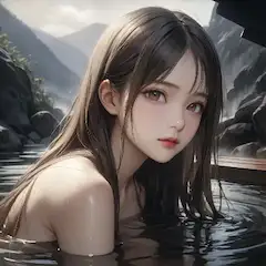 山霧の温泉少女
