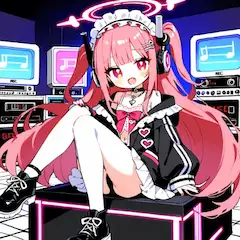 ネオンメイドのピンクツインテ(声の日、ジュンセイ)
