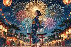 花火に願いを込めて、夏祭りの夜