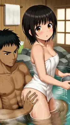 温泉の秘めたる触れ合い
