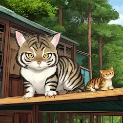 森の親分猫と子猫