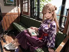 山間の列車で紡ぐ読書の旅