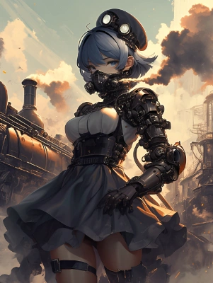 ディーゼルパンクな異世界とサイボーグ娘