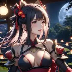 月下の黒髪戦姫