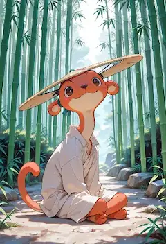 竹林の小さな瞑想者