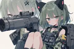 目覚めたら戦車に擬人化されてた緑髪女子