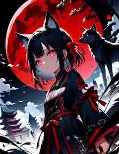 紅い月と狼少女