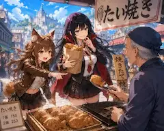 たい焼きと大階段