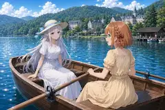 避暑地の二人～ゆったり舟遊び～