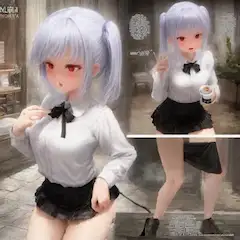 照れ屋の白髪少女