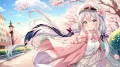 桜舞う街で出会った少女の微笑み