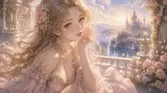 黄金の夕陽に微笑む花の王女