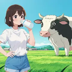 青空の下で一杯の牛乳🥛🍼🐮🐄
