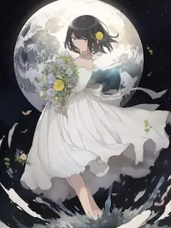 月と地球と少女
