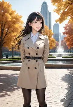トレンチコートのお姉さん