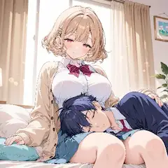 穏やかな膝枕の午後