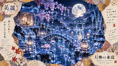 月影が紡ぐ夢幻の水庭