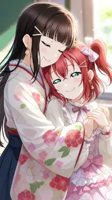姉妹の抱擁