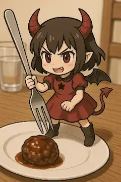 フォークを構える小悪魔