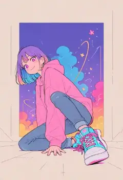 虹髪少女の夢幻星空散歩