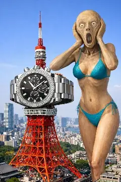 東京タワーに腕時計を