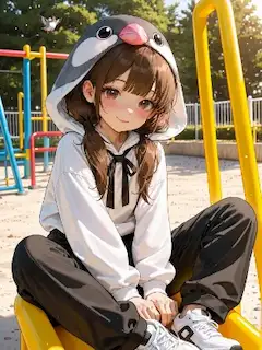 ペンギンフードの少女