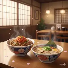 キムチ牛丼！味噌ラーメン！