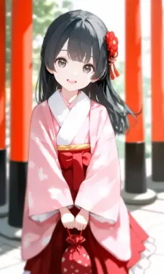 初詣の少女