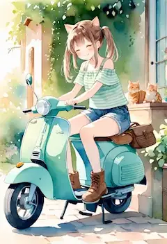 スクーターとツインテール