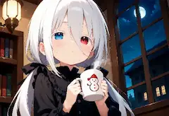 碧眼と紅瞳、雪夜の静寂