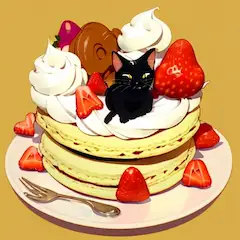 かわいいイチゴのパンケーキ