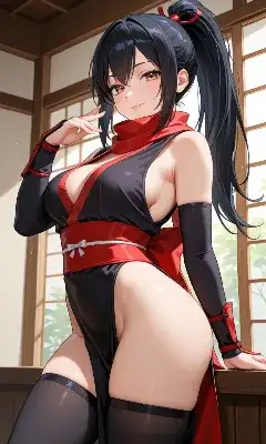 黒髪の魅惑くノ一
