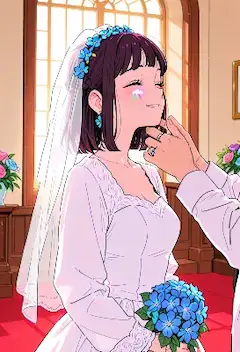 幸せの涙に輝く花嫁の微笑み