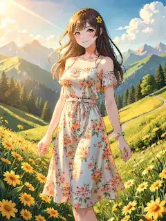 夏の花畑