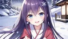 雪と着物と女の子。
